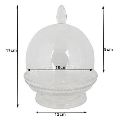 Alzatina in vetro a campana con cloche Clayre & Eef, 12 x 17 cm - MARIKA DE PAOLA - HOME DECOR
