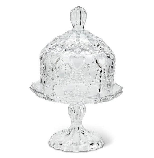 Alzatina in vetro con cloche Clayre & Eef, 11 x 17 cm - MARIKA DE PAOLA - HOME DECOR