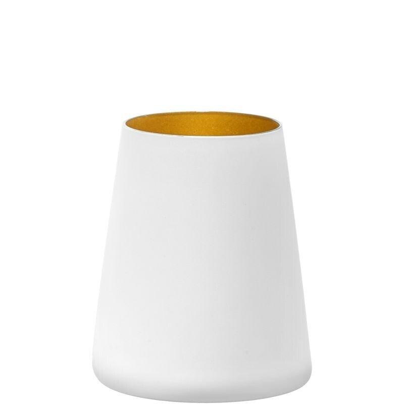 Bicchiere tambler Power cristallo rivestito, colore bianco / oro - MARIKA DE PAOLA - HOME DECOR
