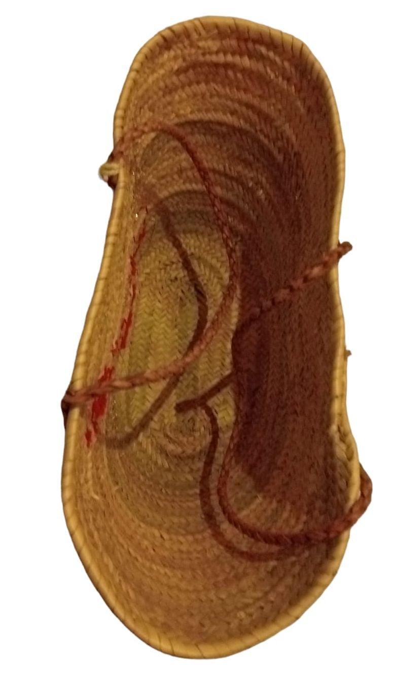Borsa in foglie di palma con ricami in lana (motivo: Portoferraio), fatta a mano - MARIKA DE PAOLA - HOME DECOR