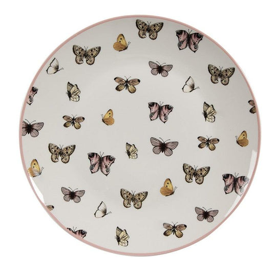 Clayre & Eef - Piatto da colazione in porcellana bianco rosa con Farfalle, 20 cm - MARIKA DE PAOLA - HOME DECOR