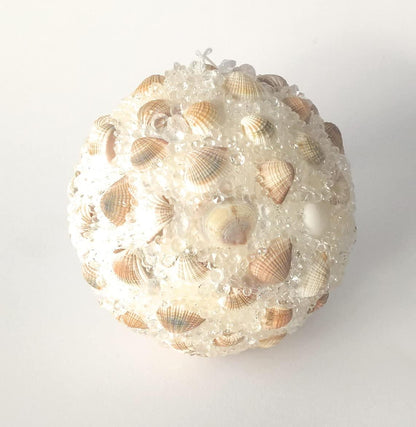 2 sfere con conchiglie e cristalli - Set da 2 decorazioni di Natale - fantasia marina (11 cm) - MARIKA DE PAOLA - HOME DECOR