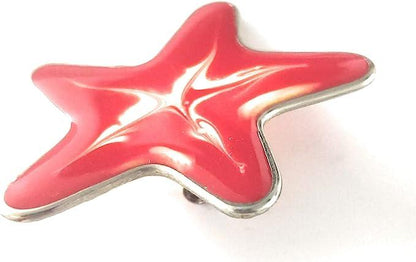 Orecchini Stella Rossa in acciaio chirurgico e resina, fatti a mano, pezzi unici, artigianato 100% made in Italy by Vulca - MARIKA DE PAOLA - HOME DECOR