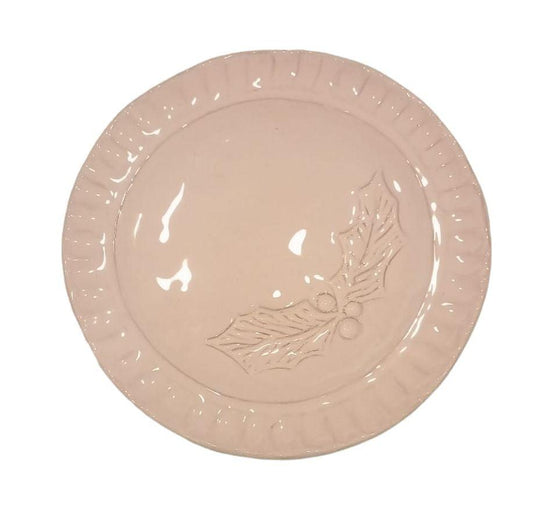 Piatto Dessert in ceramica, Agrifoglio Bianco 22 cm - MARIKA DE PAOLA - HOME DECOR