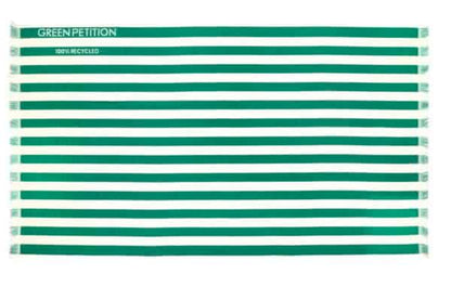 Telo Mare modello DELMOR 180 cm x 100 cm firmato Green Petition, Colore: LIME (verde - bianco) - MARIKA DE PAOLA - HOME DECOR