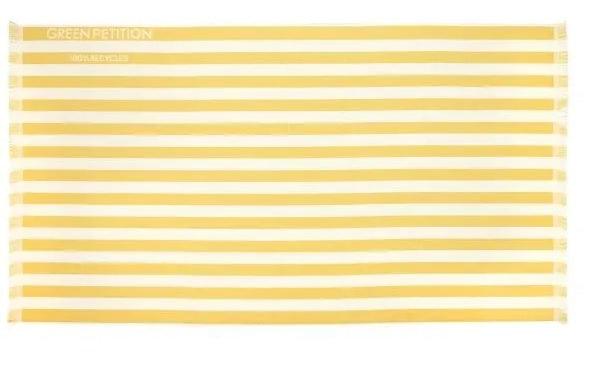 Telo Mare modello DELMOR 180 cm x 100 cm firmato Green Petition, Colore: OCHRE (giallo/bianco) - MARIKA DE PAOLA - HOME DECOR