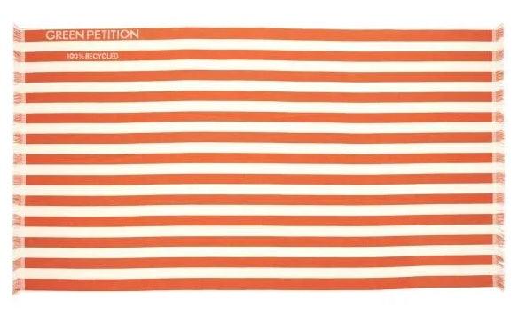 Telo Mare modello DELMOR 180 cm x 100 cm firmato Green Petition, Colore: TANGERINE (arancio/bianco) - MARIKA DE PAOLA - HOME DECOR