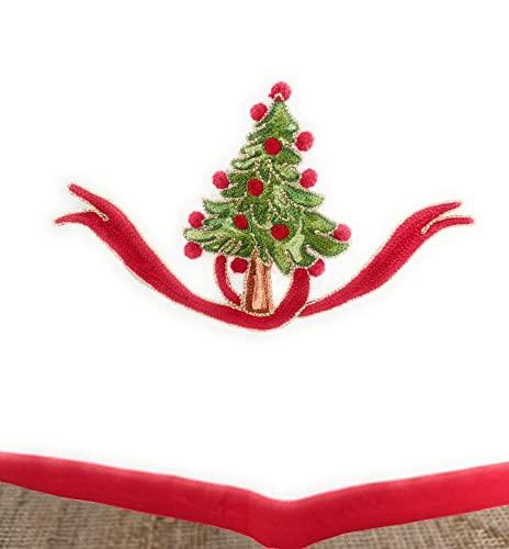 Tovaglia in puro cotone con ricami natalizi - Albero Natale - Marika De Paola Su Misura - MARIKA DE PAOLA - HOME DECOR