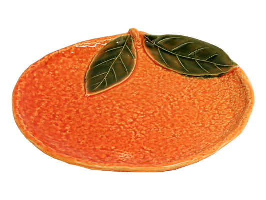 Vassoio Arancia in ceramica artigianale toscana, fatto a mano, 35 cm