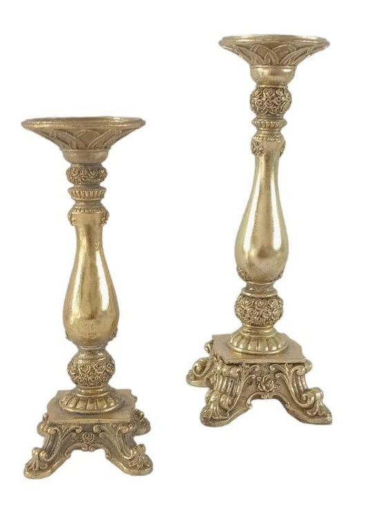 Coppia di candelabri, fantasia corallo barocco, colore oro, Firenze Gandon - MARIKA DE PAOLA - HOME DECOR