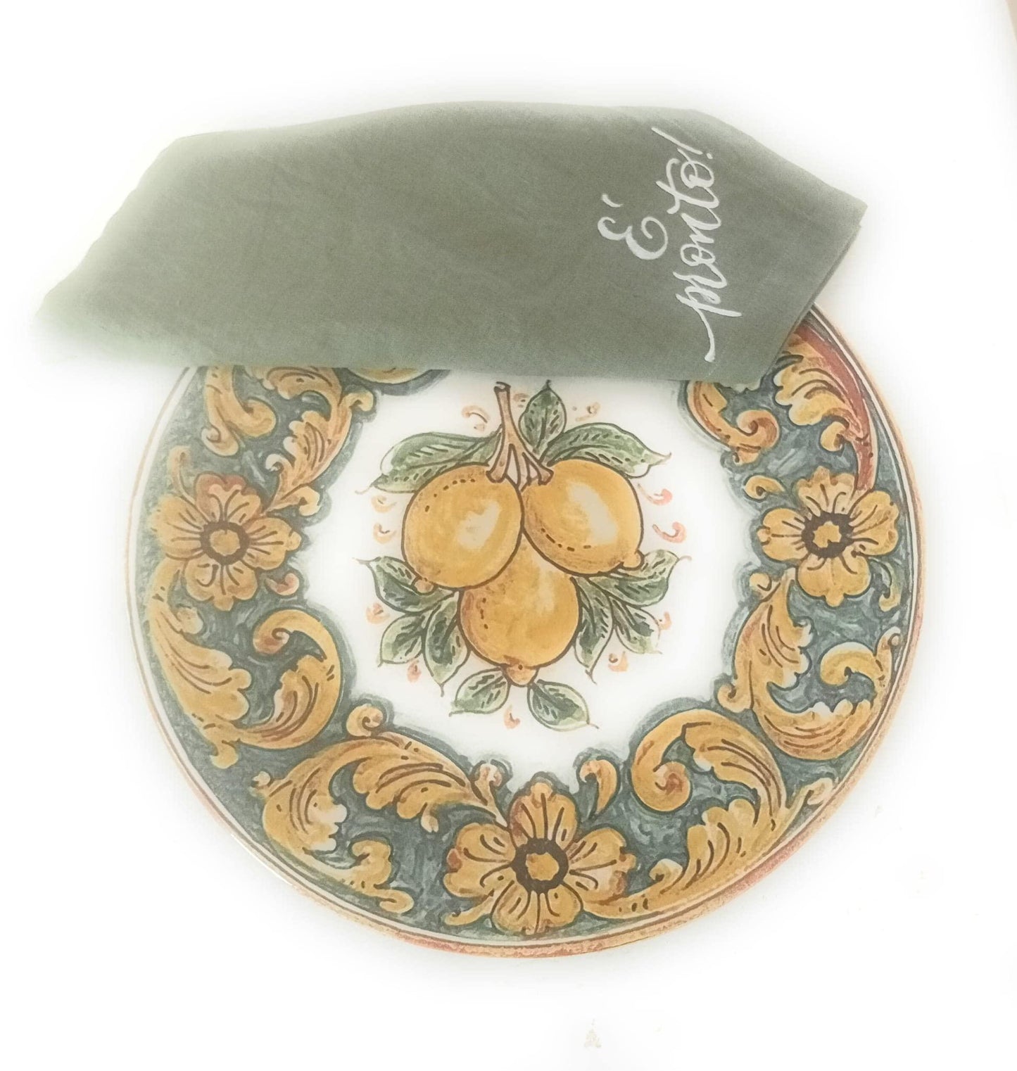 Piatti Piani in Porcellana, realizzati a mano, Limoni di Caltagirone - MARIKA DE PAOLA - HOME DECOR