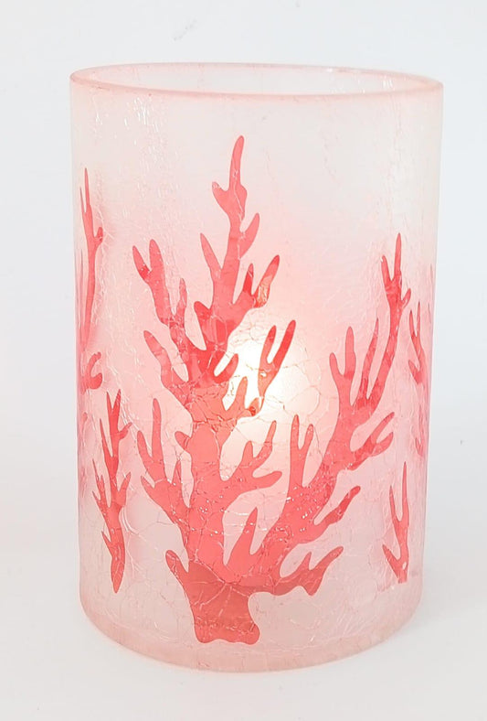 Portacandele / Vaso in vetro satinato, fantasia corallo rosso, Enzo De Gasperi - MARIKA DE PAOLA - HOME DECOR