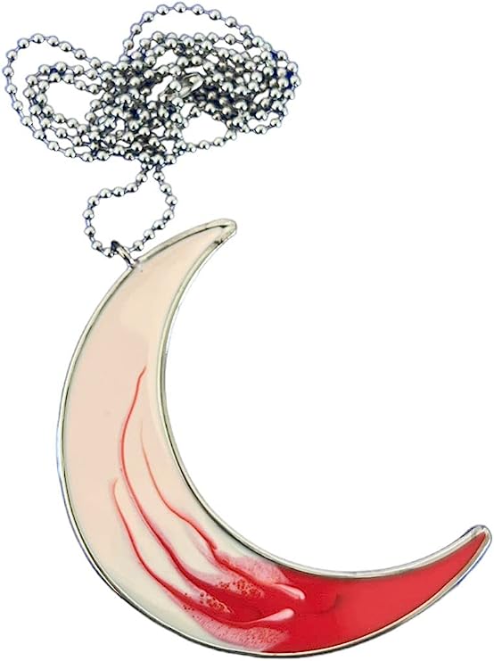 Chain with Multi Moon Pendant in surgical steel and Vulca Resin, unique handmade pieces, 100% made in Italy craftsmanship