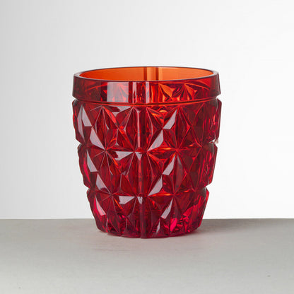 Set of 6 water glasses Model Stella Mario Luca Giusti in Acrylic Synthetic Crystal, Color: RED
