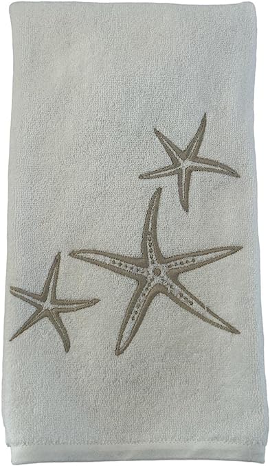 2-piece Towel Set (Face / Guest) fine cotton with embroidery, Luxury Yacht collection, 100% made in Italy, Marika De Paola (Starfish)