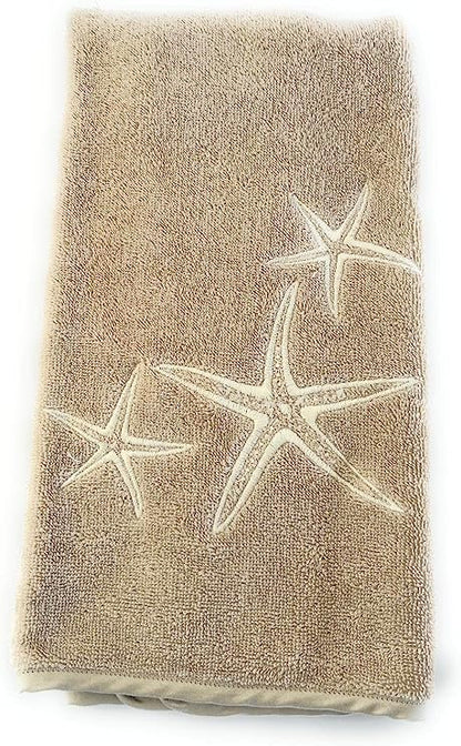 2-piece Towel Set (Face / Guest) fine cotton with embroidery, Luxury Yacht collection, 100% made in Italy, Marika De Paola (Starfish)
