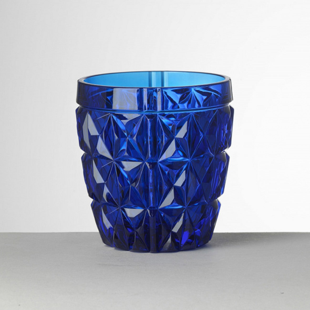Set of 6 water glasses Model Stella Mario Luca Giusti in Acrylic Synthetic Crystal, Color: BLUE