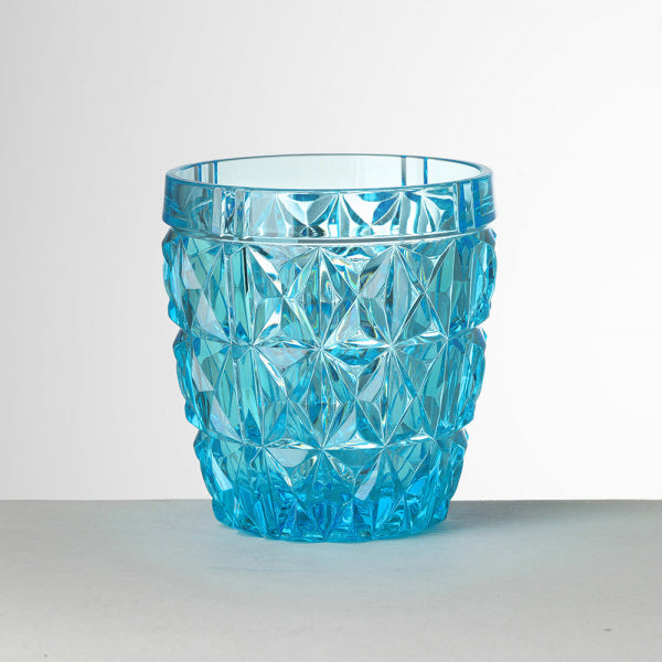 Set of 6 water glasses Model Stella Mario Luca Giusti in Acrylic Synthetic Crystal, Color: TURQUOISE