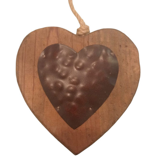 Wooden Heart Pendant - Vintage Home Decor