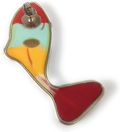 Boucles d'oreilles poissons multicolores en acier chirurgical et résine, faites à la main, pièces uniques, artisanat 100% made in Italy par Vulca