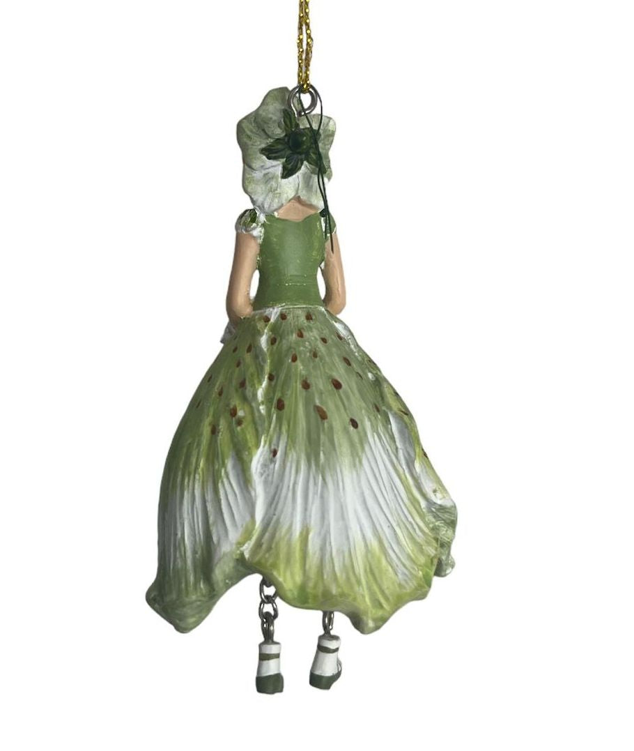 Girls Flower Fairy - fatina da collezione per decorazione ambienti - Fiore Bianco Verde