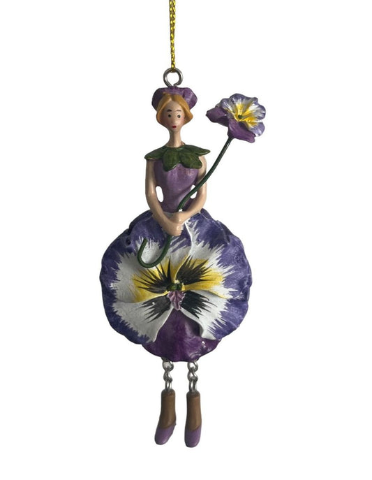 Girls Flower Fairy - collectible fairy for room decoration - Pansy