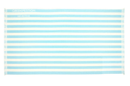 DELMOR model beach towel 180 cm x 100 cm signed Green Petition, Color: CAPRI (light blue - white)