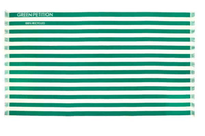 Drap de plage modèle DELMOR 180 cm x 100 cm signé Green Petition, Couleur : LIME (vert - blanc)
