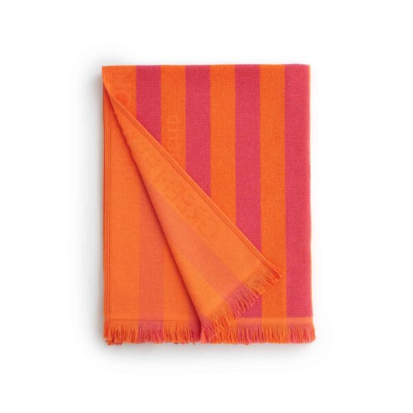 MARIS model beach towel 180 cm x 100 cm signed Green Petition, Color: RUBY (fuchsia / orange)