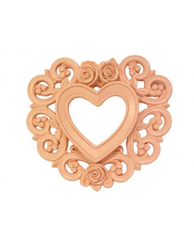 Coeur Rose - Cadre avec décorations