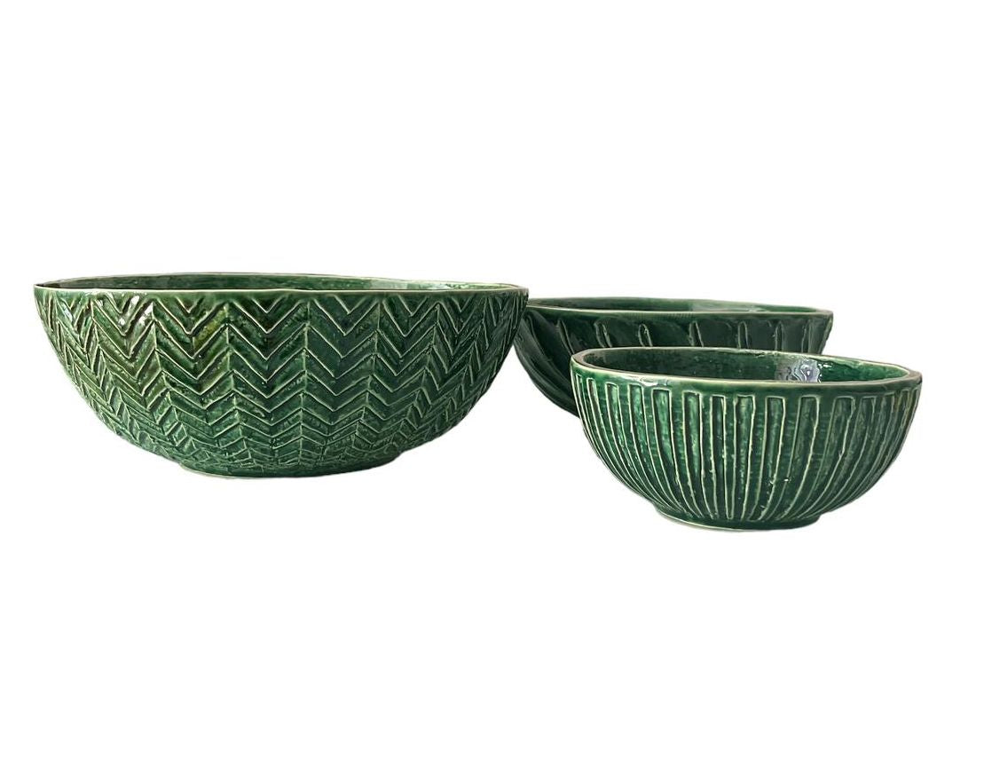 Ciotola / Insalatiera Verde Media 22 cm collezione Virginia Casa Ceramiche