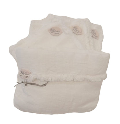 Lavette set of 3 bath towels with elegant linen bag, colour: White, fine fabrics, 100% Made in Italy - Chez Moi