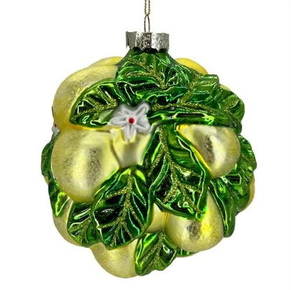 Bouquet of Lemons, glass Christmas sphere, 12 cm