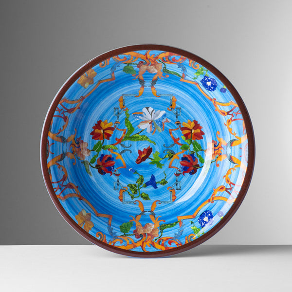 Melamine plate Model PANCALE by Mario Luca Giusti, Color: Turquoise