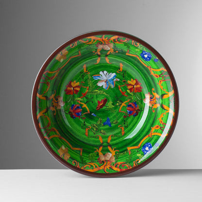 Melamine plate Model PANCALE by Mario Luca Giusti, Color: Green