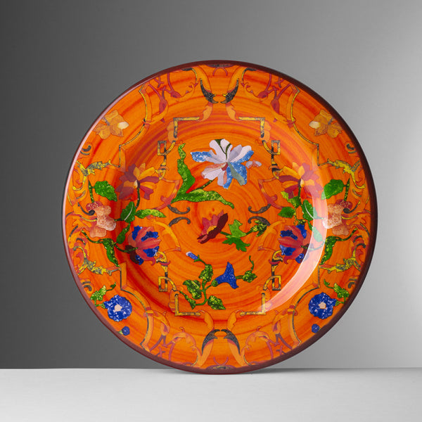 Melamine plate Model PANCALE by Mario Luca Giusti, Color: Orange