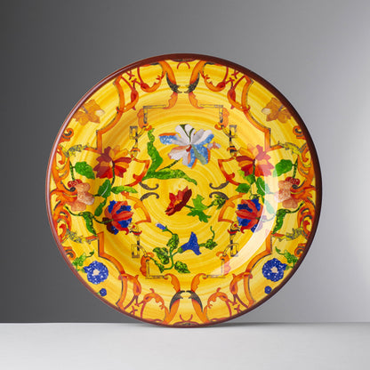 Melamine plate Model PANCALE by Mario Luca Giusti, Color: Yellow
