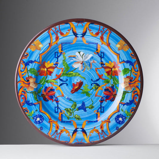 Melamine plate Model PANCALE by Mario Luca Giusti, Color: Turquoise
