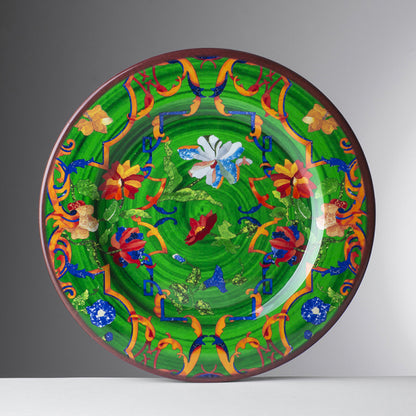 Melamine plate Model PANCALE by Mario Luca Giusti, Color: Green