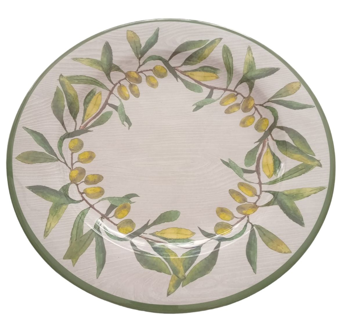 Dinner plates from the Au Bain Marie OLIVE collection (Melamine - diameter 28 cm)