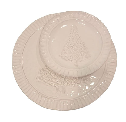 Piatto Presetazione in ceramica, Abete Bianco 33 cm