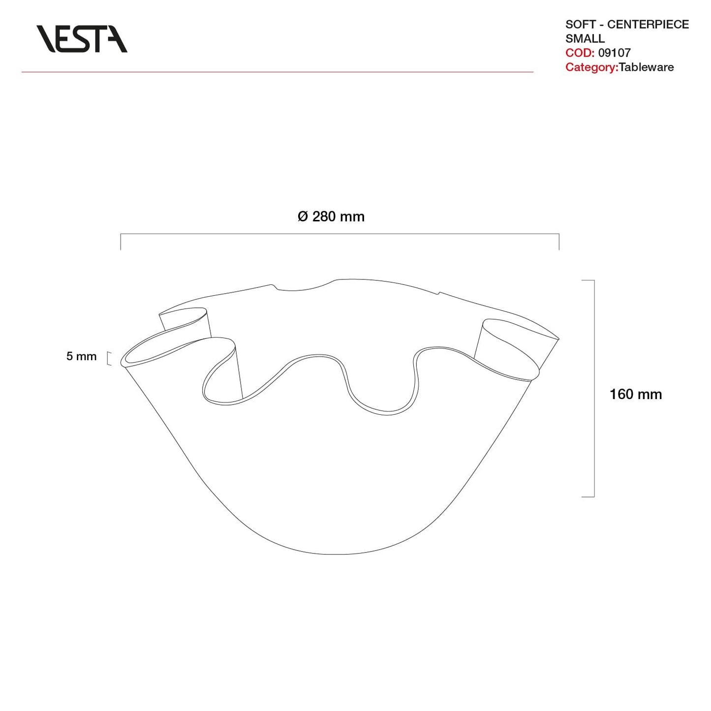 Porte vase centre de table SOFT - collection VESTA