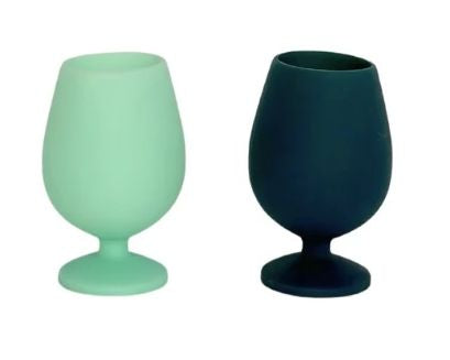 PORTER GREEN - STEMM silicone wine glasses in pack of 2 - capacity 250 ml