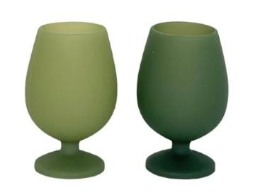 PORTER GREEN - STEMM silicone wine glasses in pack of 2 - capacity 250 ml