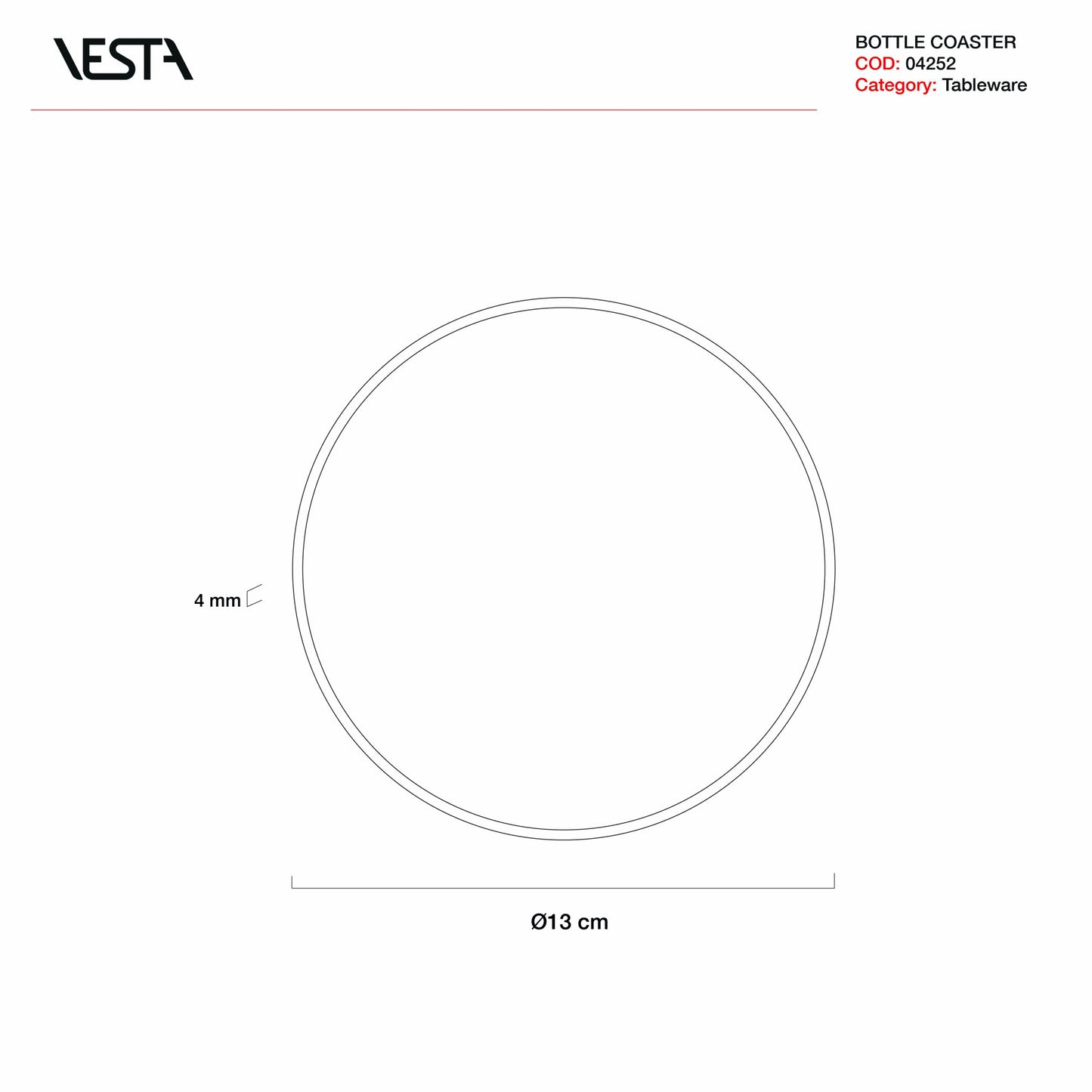 Sous-verre décor (13 cm) - collection Vesta 