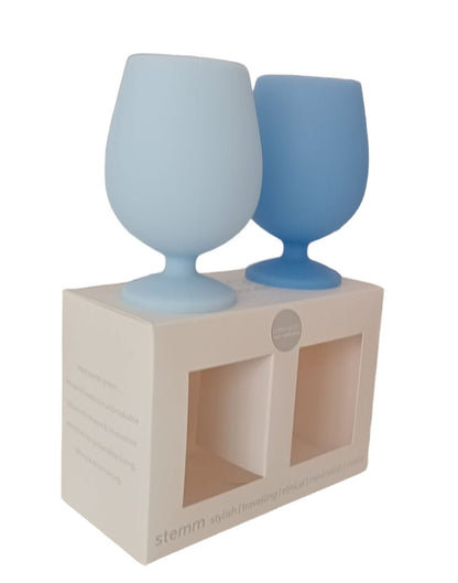 PORTER GREEN - Bicchieri calici vino modello STEMM in silicone (confezione da 2)