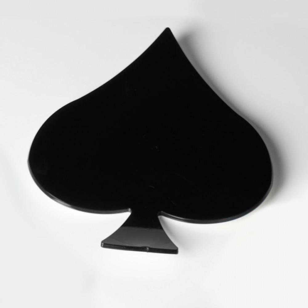 Plexiglass pocket emptier, semi playing cards, spades