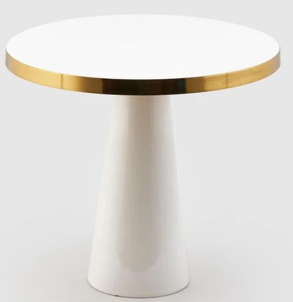 Charm White &amp; Gold coffee table by Enzo De Gasperi 51 x 50 cm