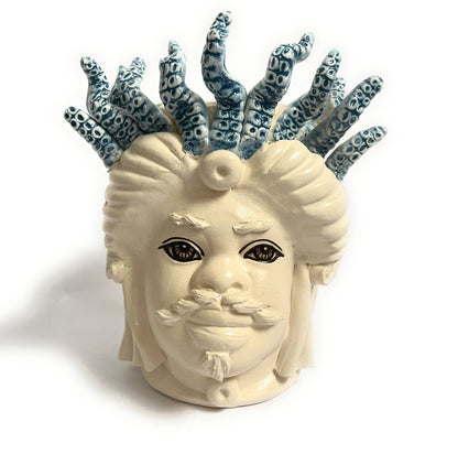 Vaso Moro Small Medusa Uomo, designed by Abhika, ceramiche fatte a mano 100% made in Italy