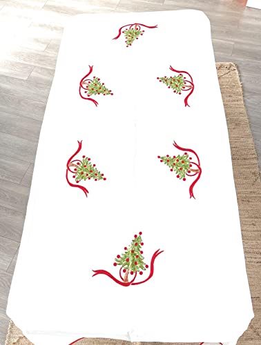 Generic Pure cotton tablecloths, 100% made in Italy with Christmas embroidery, made by Marika De Paola